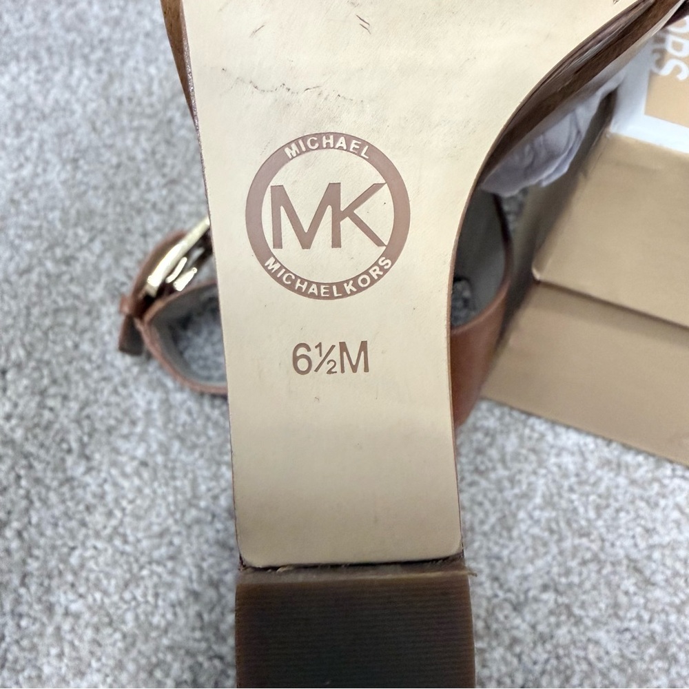 Michael Kors Josephine wedge leather platform sandals size 6.5 - Picture 13 of 16